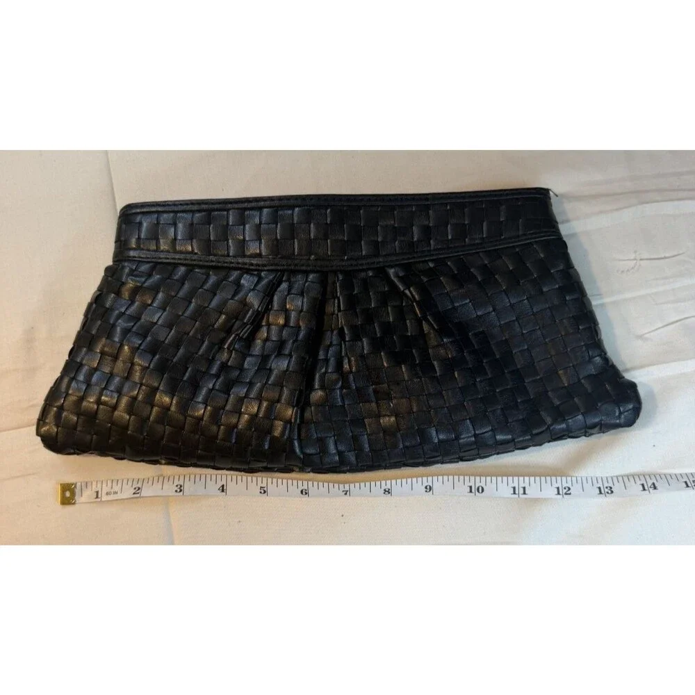 🖤👜 Women's Black Solid Rectangle Clutch Bag | Shoulder Strap | Black Lined